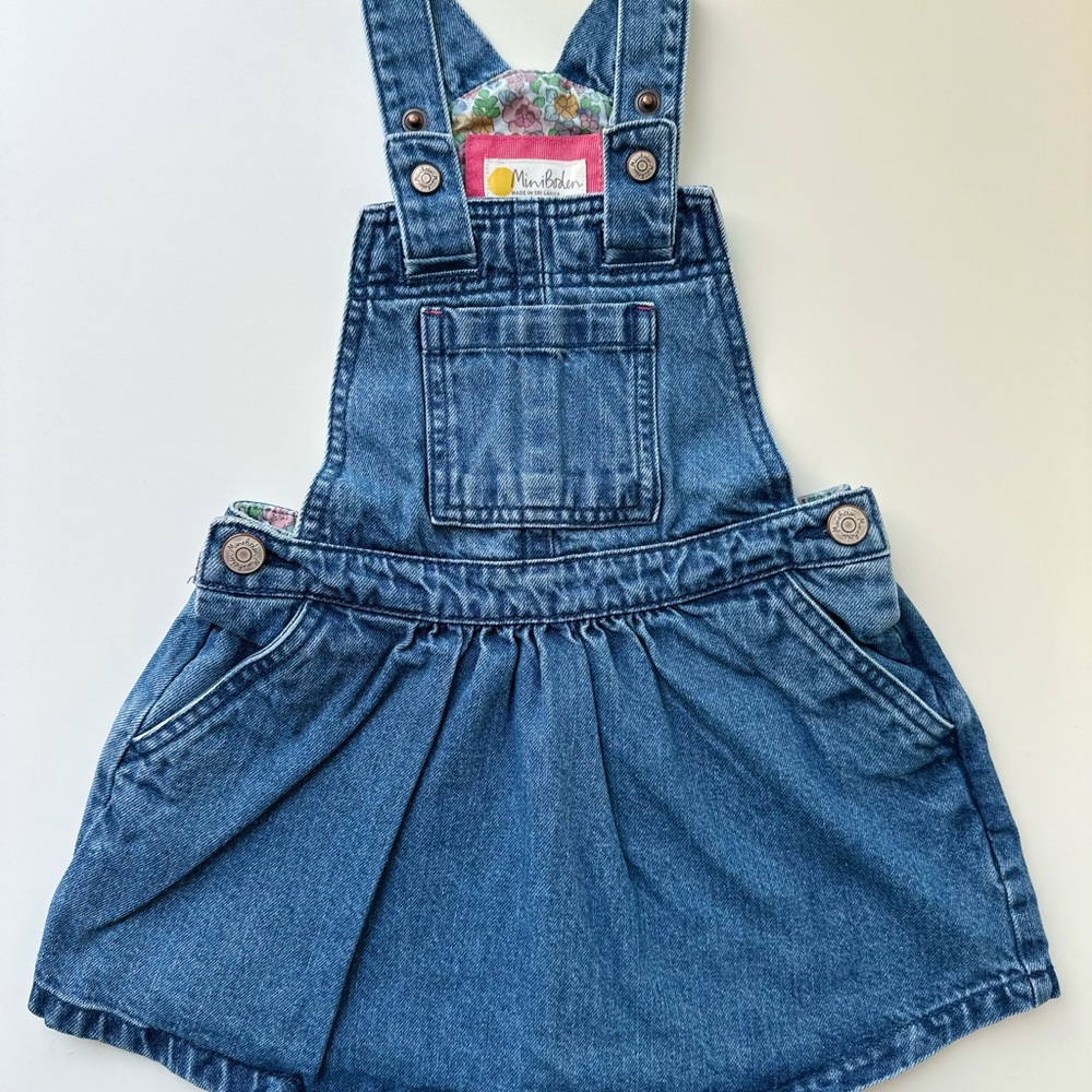 Mini Boden Denim Pinafore Jumper Dress